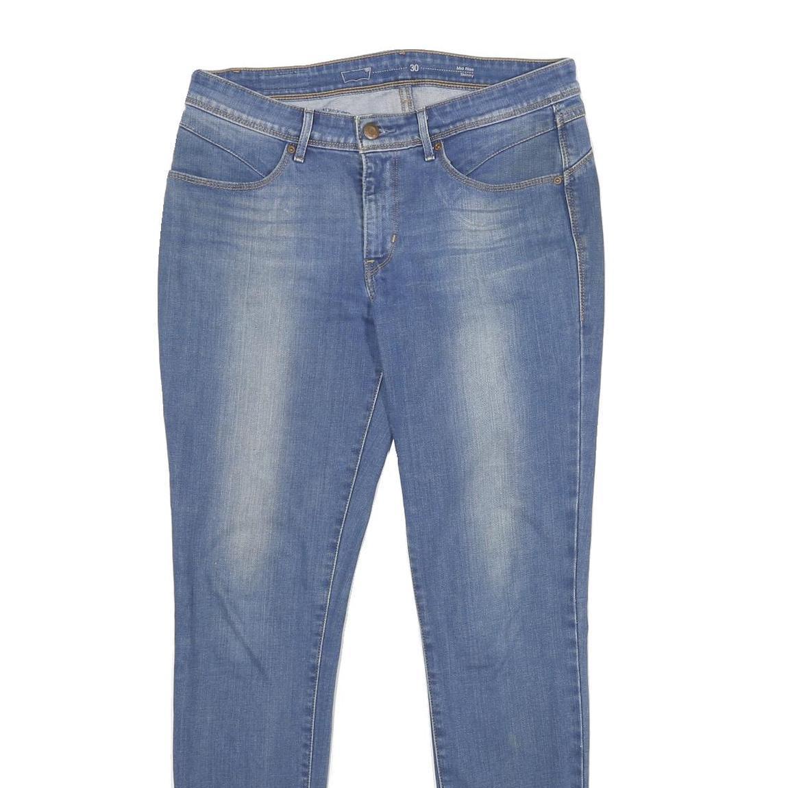 LEVI'S Womens Mid Rise Skinny Jeans Blue Regular Skinny Denim Medium W30 L32