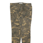 CLOCKHOUSE Mens Cotton Blend Slim Camouflage Trousers W32 L30 Cargo Pocket Zip