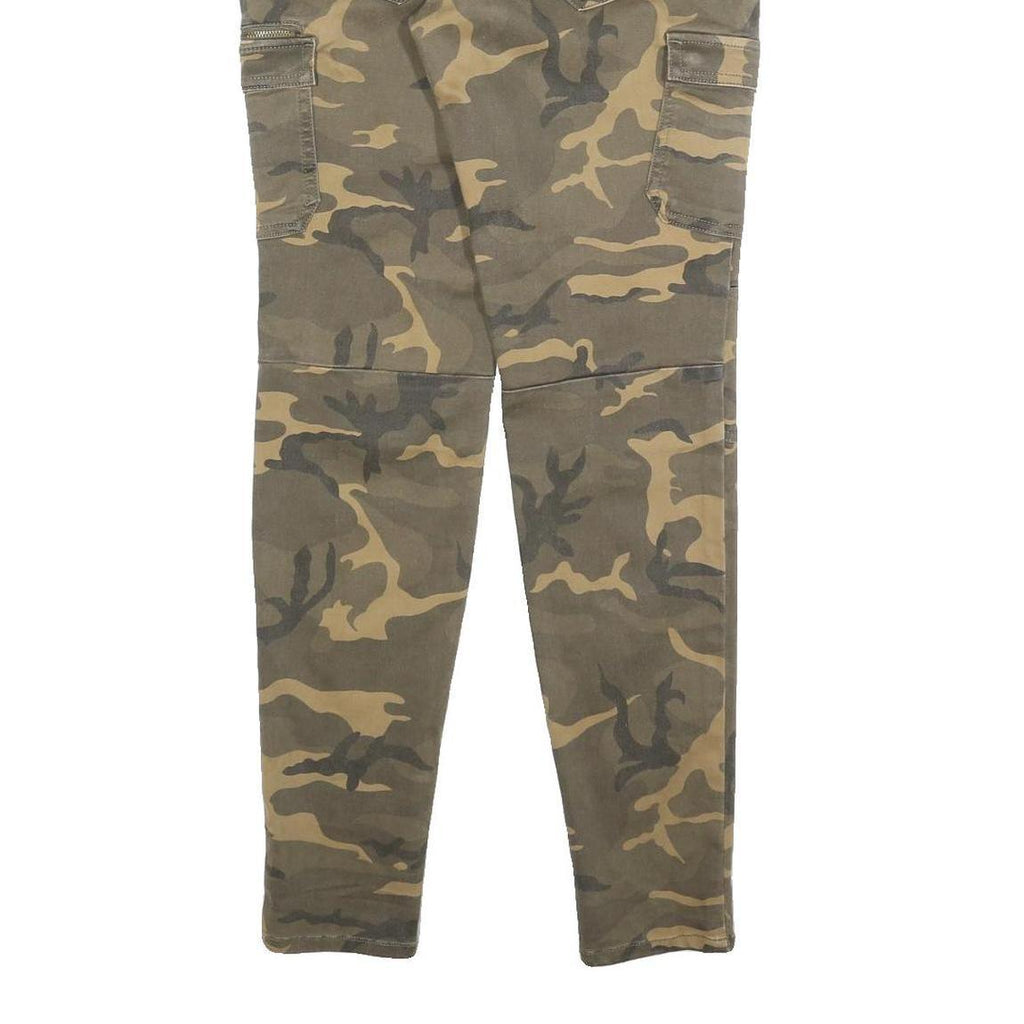 CLOCKHOUSE Mens Cotton Blend Slim Camouflage Trousers W32 L30 Cargo Pocket Zip