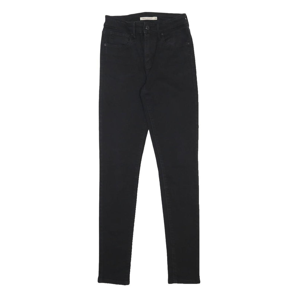 LEVI'S 721 Womens Jeans Black Slim Skinny Denim W25 L30 Zip Cotton Blend