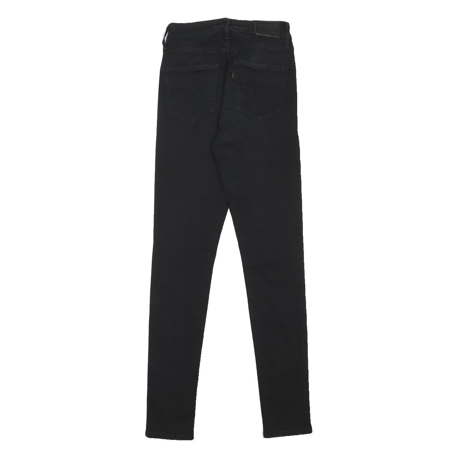 LEVI'S 721 Womens Jeans Black Slim Skinny Denim W25 L30 Zip Cotton Blend