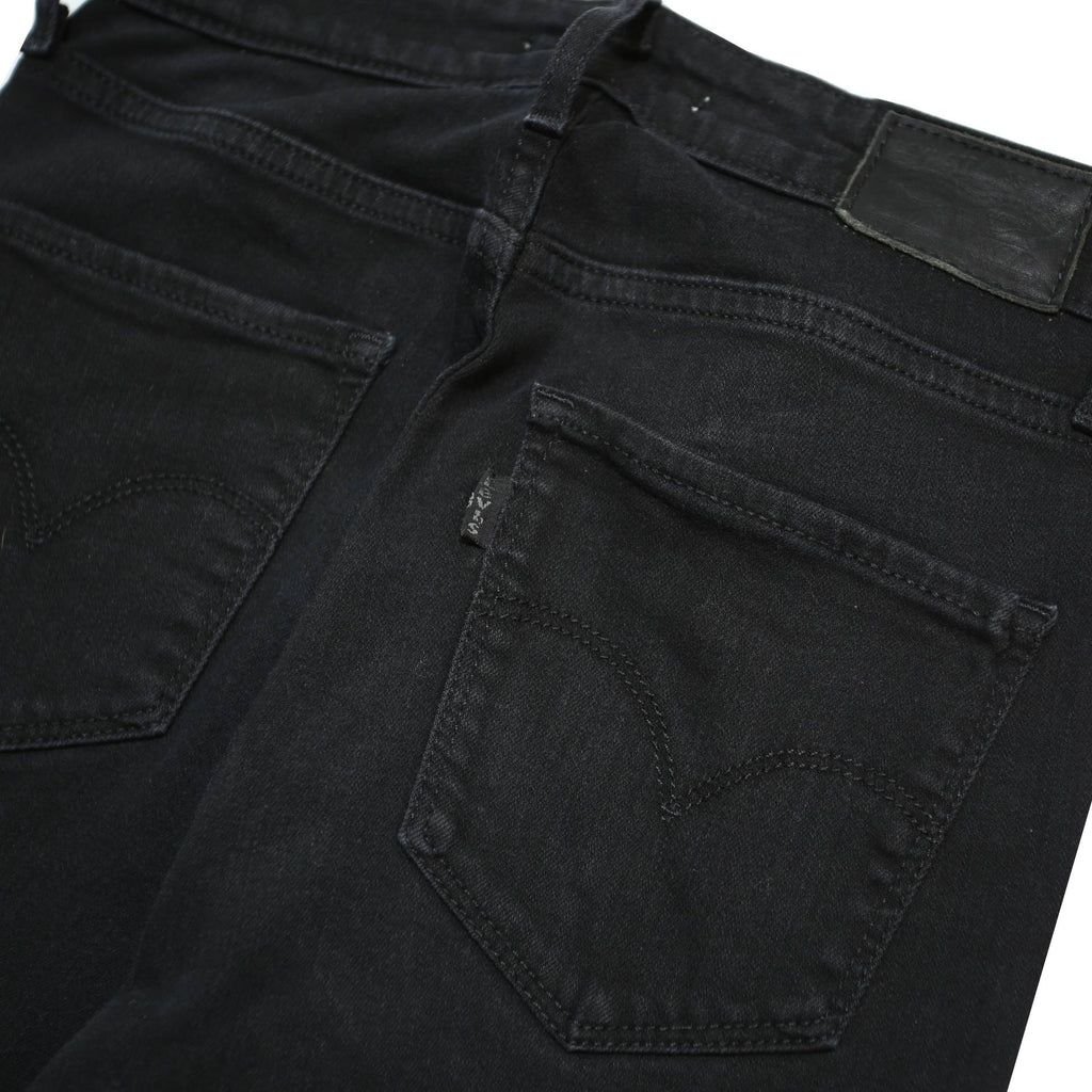 LEVI'S 721 Womens Jeans Black Slim Skinny Denim W25 L30 Zip Cotton Blend