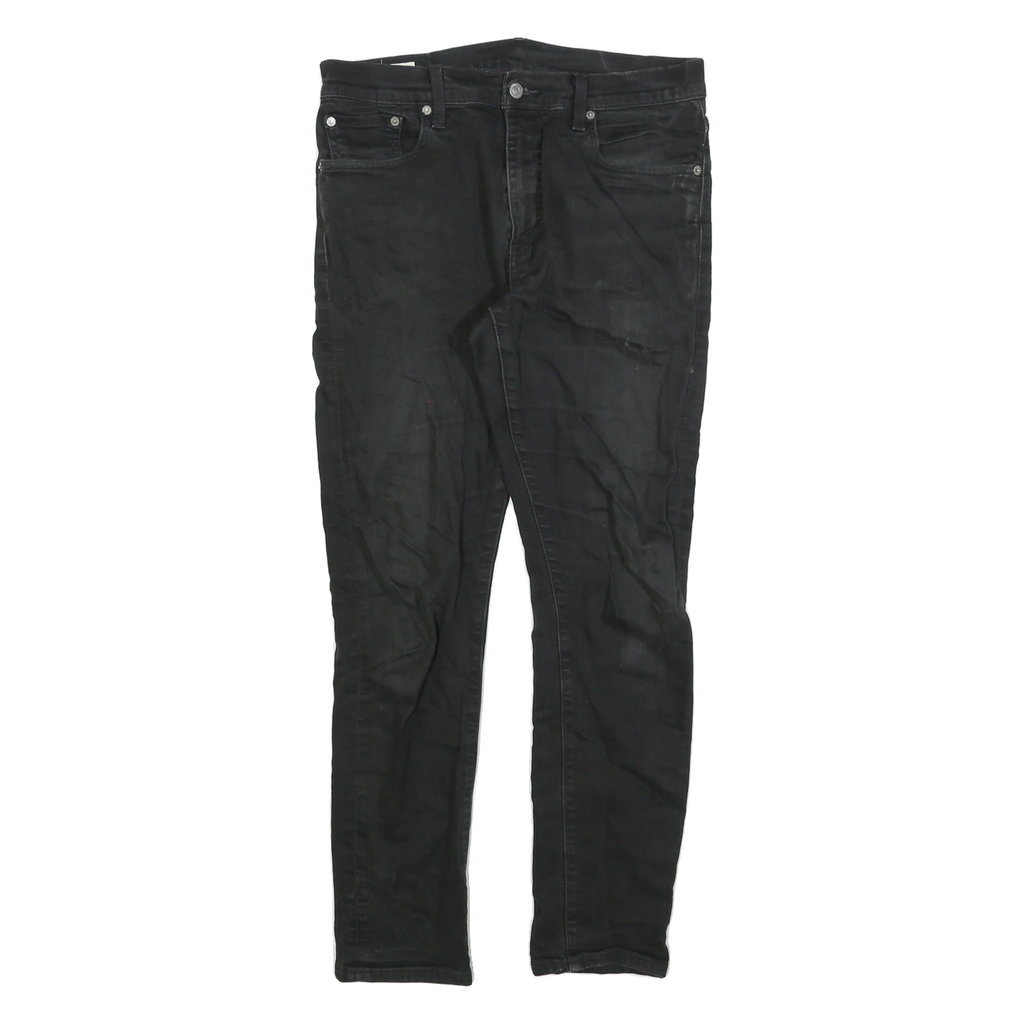 LEVI'S 512 BIG E Mens Slim Black Denim Light Woven Jeans W33 L28 Slim Fit Zip