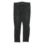 LEVI'S 512 BIG E Mens Slim Black Denim Light Woven Jeans W33 L28 Slim Fit Zip