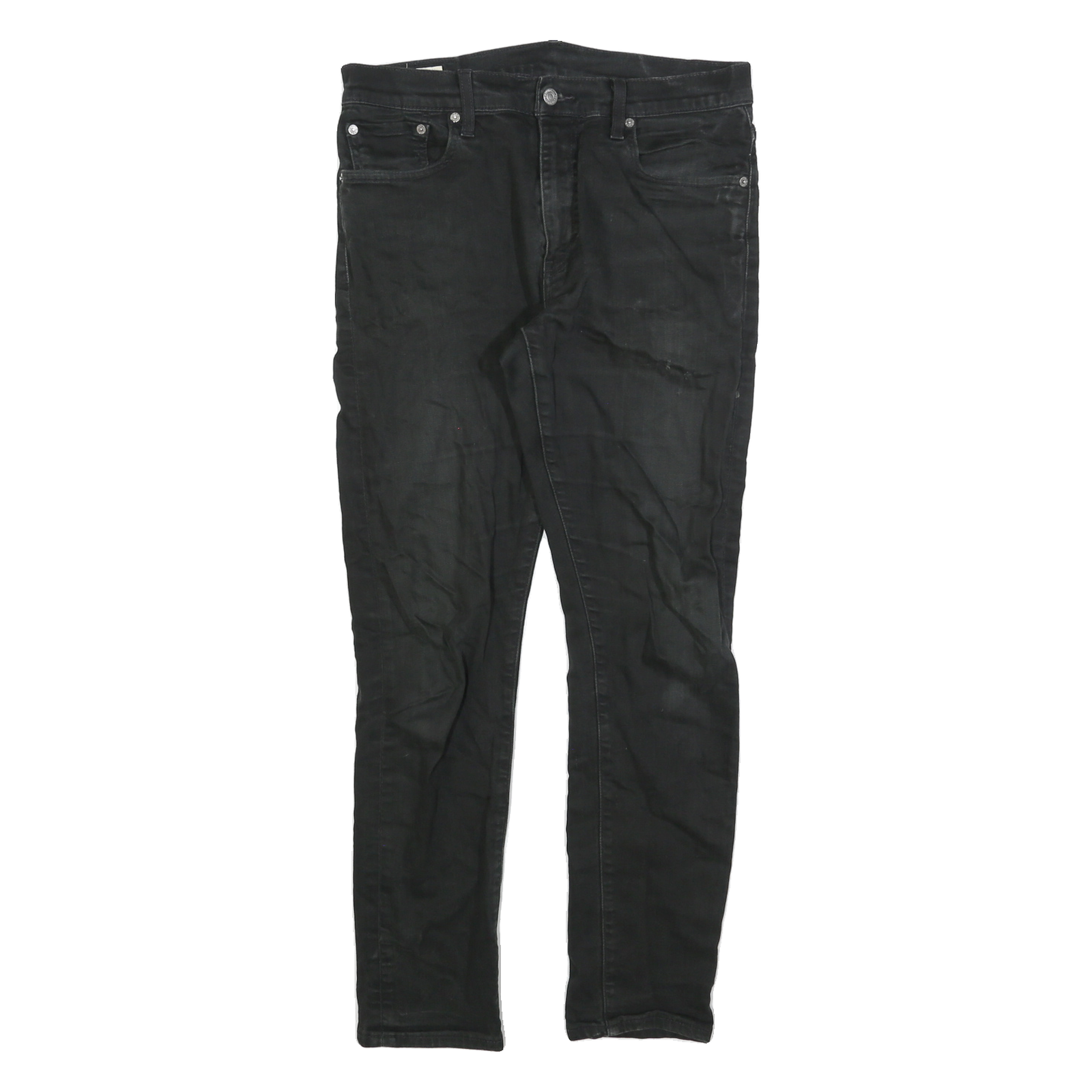 LEVI'S 512 BIG E Mens Slim Black Denim Light Woven Jeans W33 L28 Slim Fit Zip