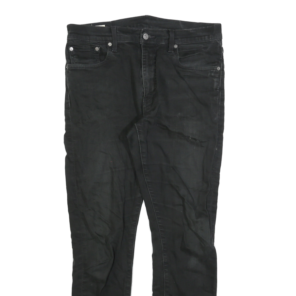 LEVI'S 512 BIG E Mens Slim Black Denim Light Woven Jeans W33 L28 Slim Fit Zip
