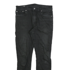 LEVI'S 512 BIG E Mens Slim Black Denim Light Woven Jeans W33 L28 Slim Fit Zip