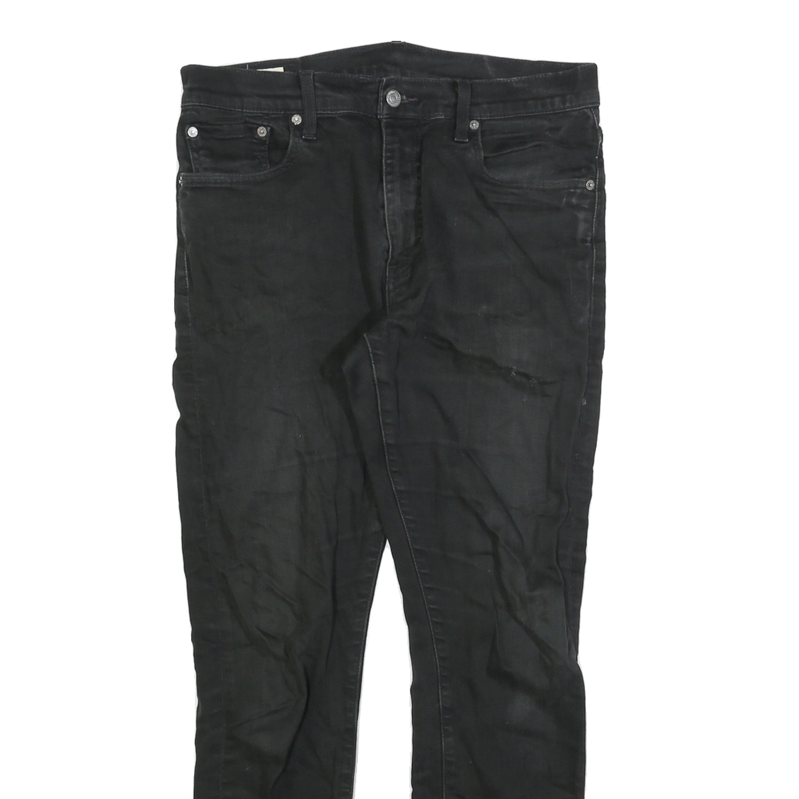 LEVI'S 512 BIG E Mens Slim Black Denim Light Woven Jeans W33 L28 Slim Fit Zip