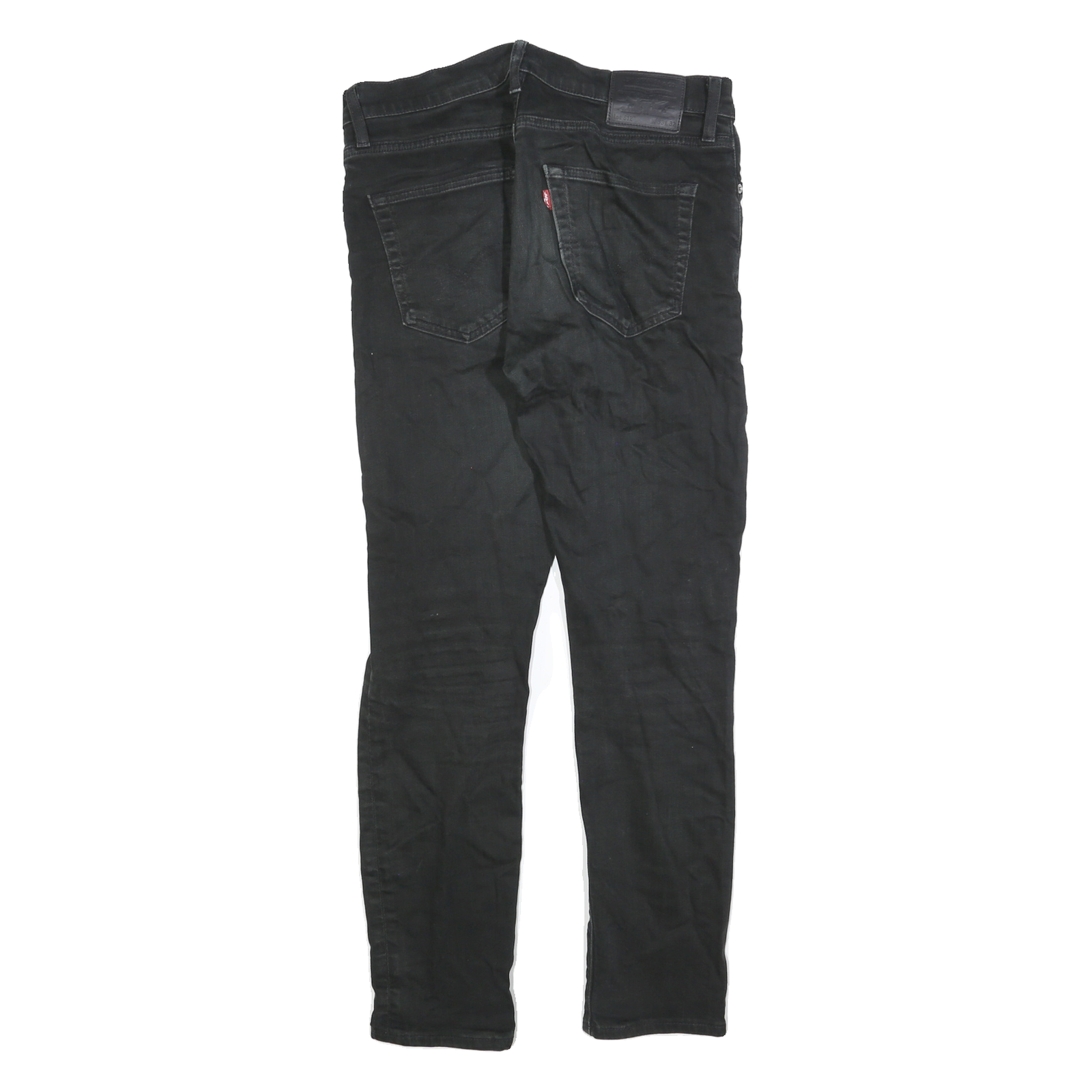 LEVI'S 512 BIG E Mens Slim Black Denim Light Woven Jeans W33 L28 Slim Fit Zip