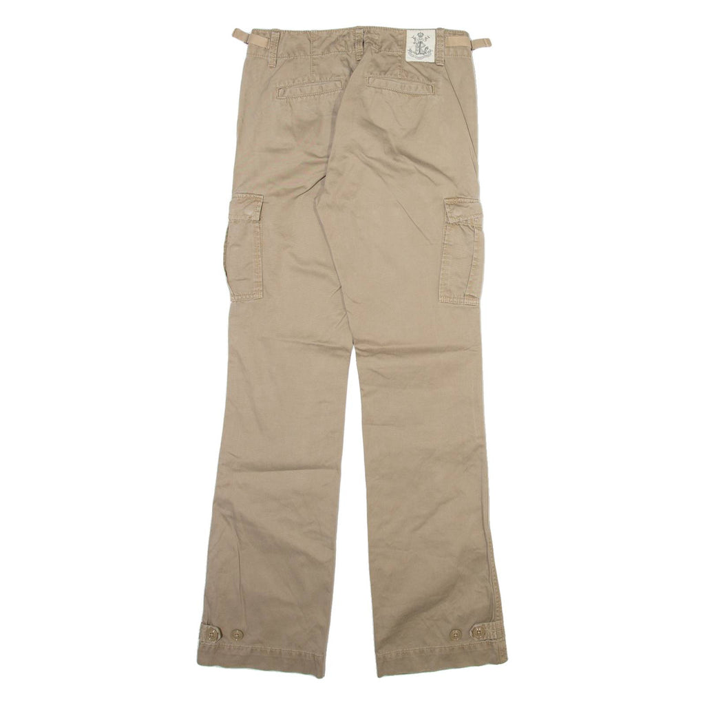 RALPH LAUREN POLO JEANS COMPANY Cargo Womens Trousers Beige Slim Bootcut W27 L34