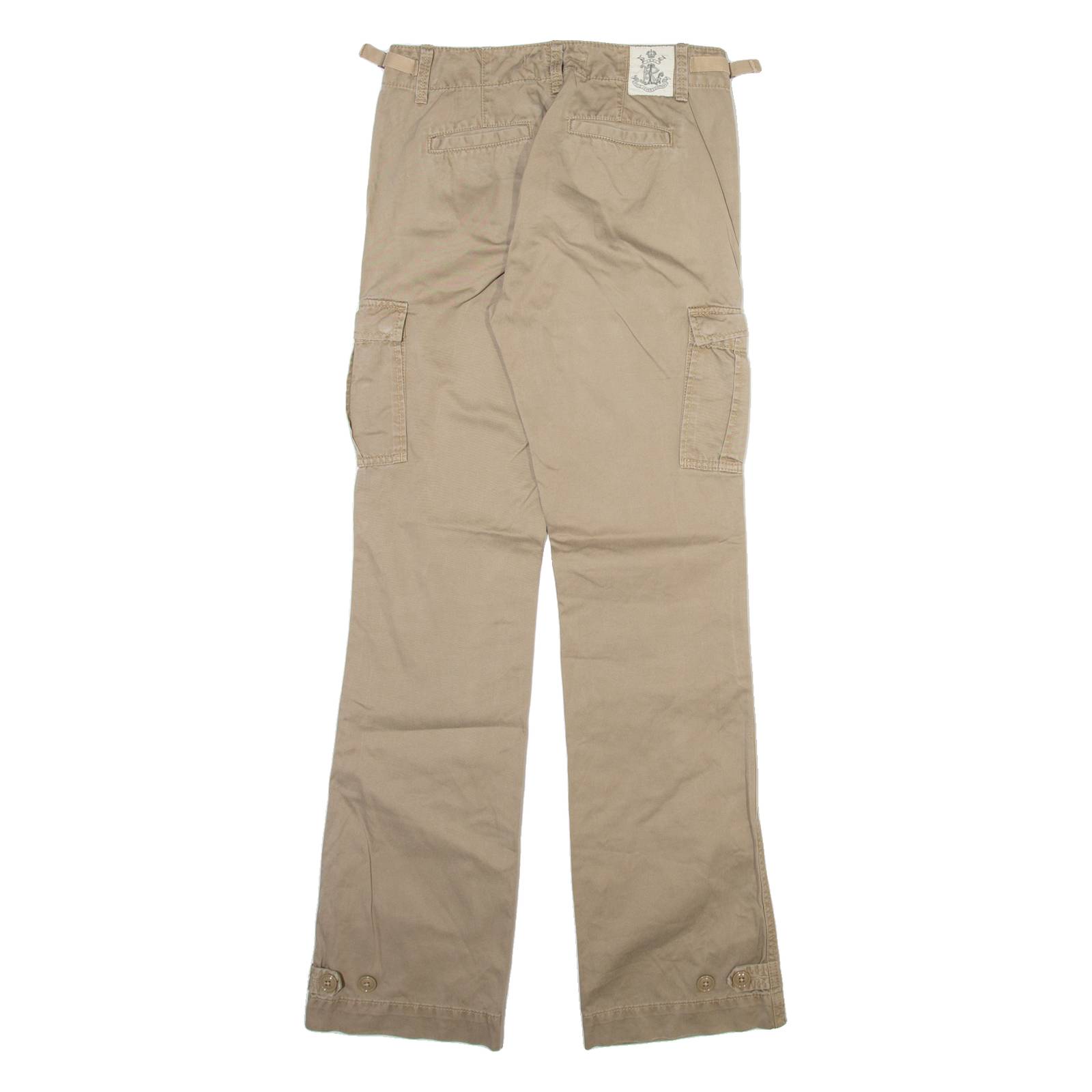 RALPH LAUREN POLO JEANS COMPANY Cargo Womens Trousers Beige Slim Bootcut W27 L34