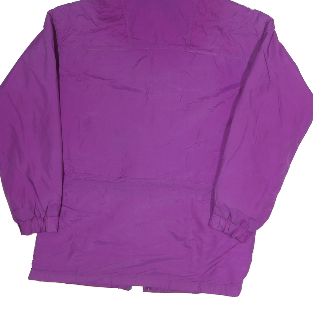 COLUMBIA Womens Purple & Blue Outdoor Jacket L Polyester Zip Hooded Plain