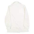 Womens White Button Jacket S Polyester Blend Plain Classic Stylish Lightweight