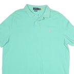 POLO RALPH LAUREN Mens Mint Green Pink Logo Short Sleeve Polo Shirt XL Classic