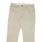 LEE Mens Regular Fit Beige Cotton Blend Trousers W36 L29 Classic Zip Closure