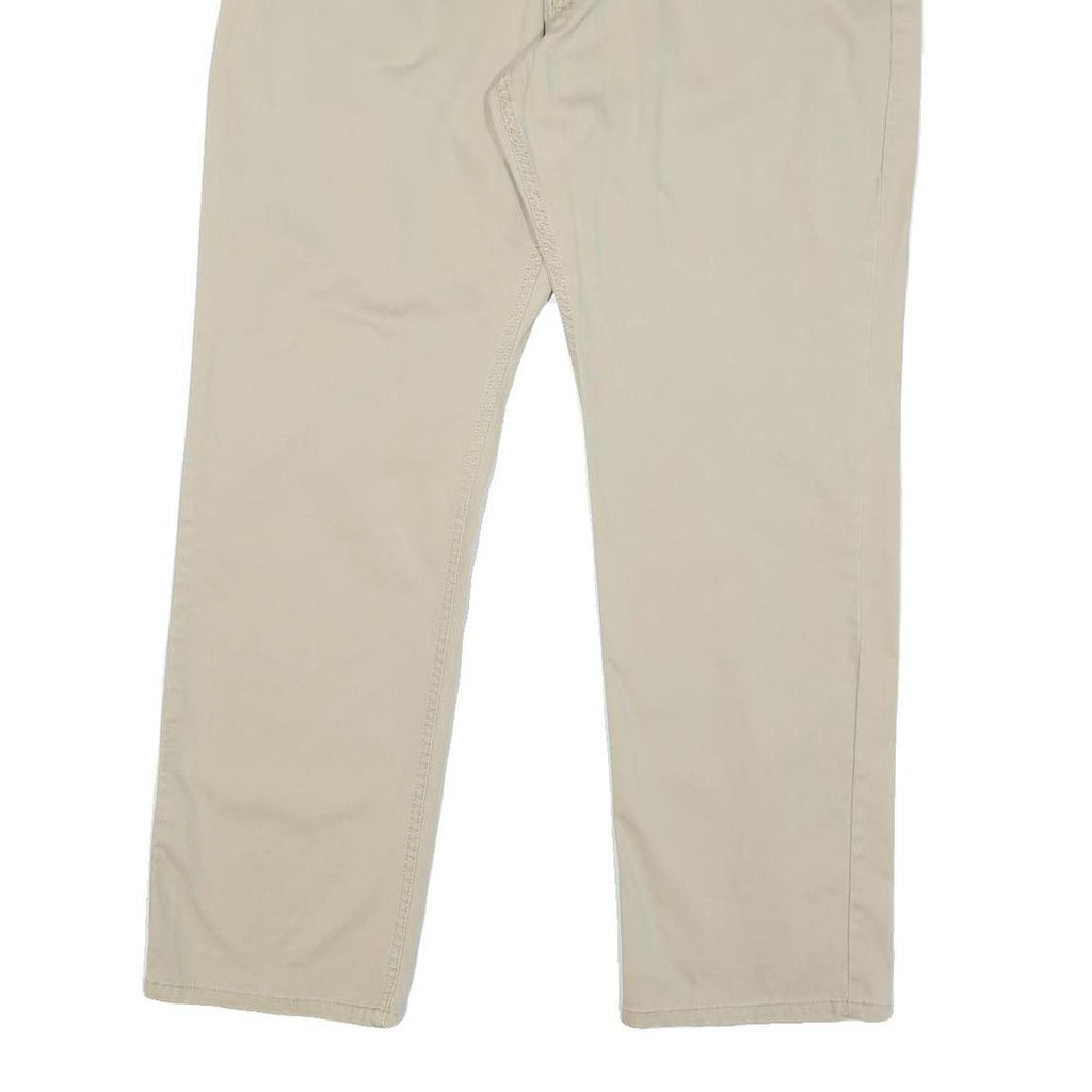 LEE Mens Regular Fit Beige Cotton Blend Trousers W36 L29 Classic Zip Closure