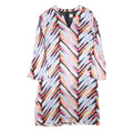 BOSS Womens Multicolour Silk Blend Day Dress V-Neck 3/4 Sleeve S Striped Casual