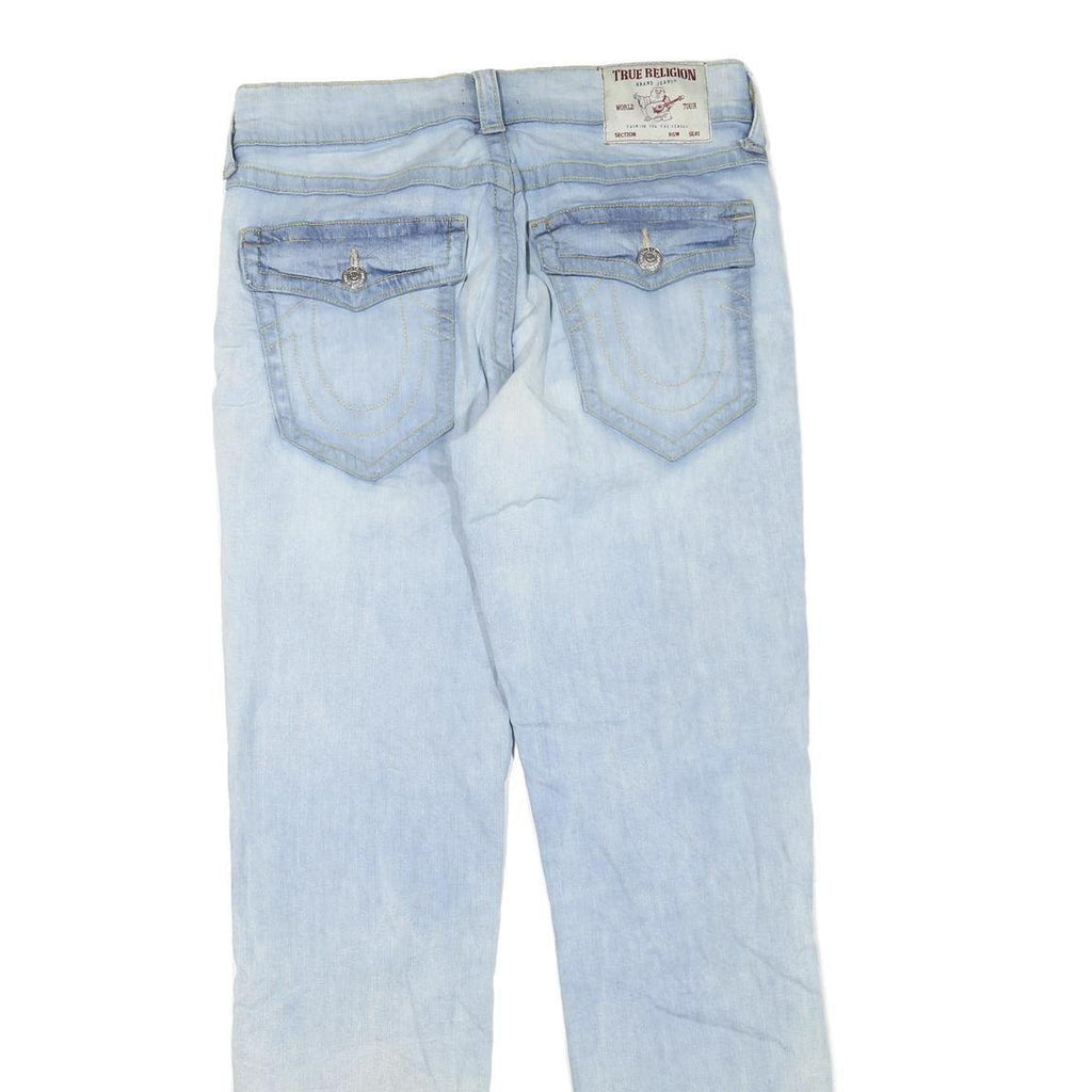 TRUE RELIGION Womens Jeans Regular Straight Denim Light W33 L34 Zip Cotton Blend