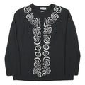 PIERRE RAFFI Womens Black Jacket M Polyester Blend Button Plain Elegant Design