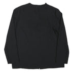 PIERRE RAFFI Womens Black Jacket M Polyester Blend Button Plain Elegant Design