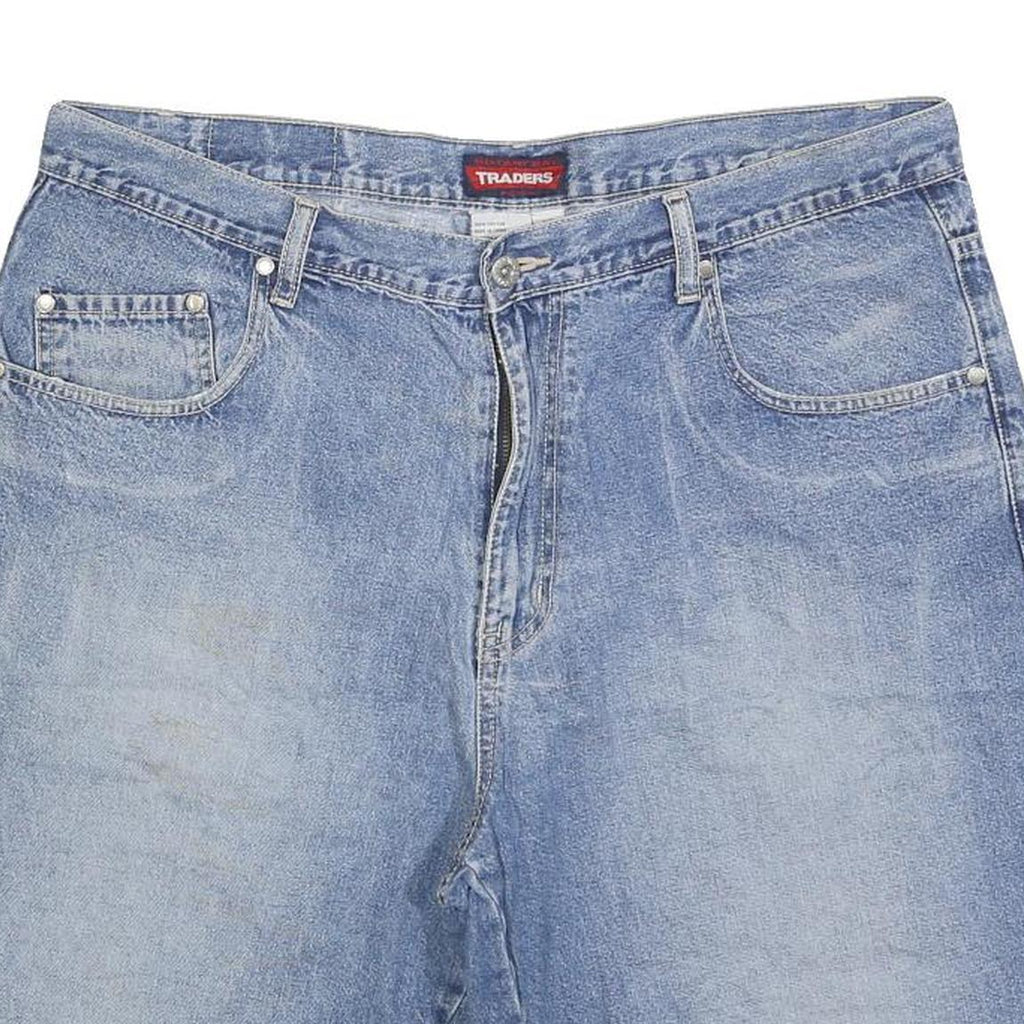 TRADERS Mens Denim Blue Shorts Casual L W36 Comfortable Cotton Blend