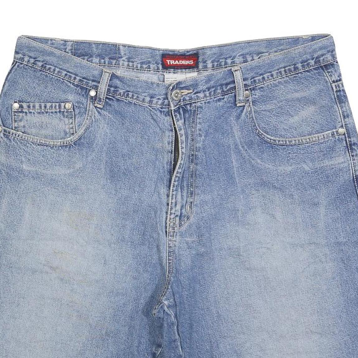 TRADERS Mens Denim Blue Shorts Casual L W36 Comfortable Cotton Blend