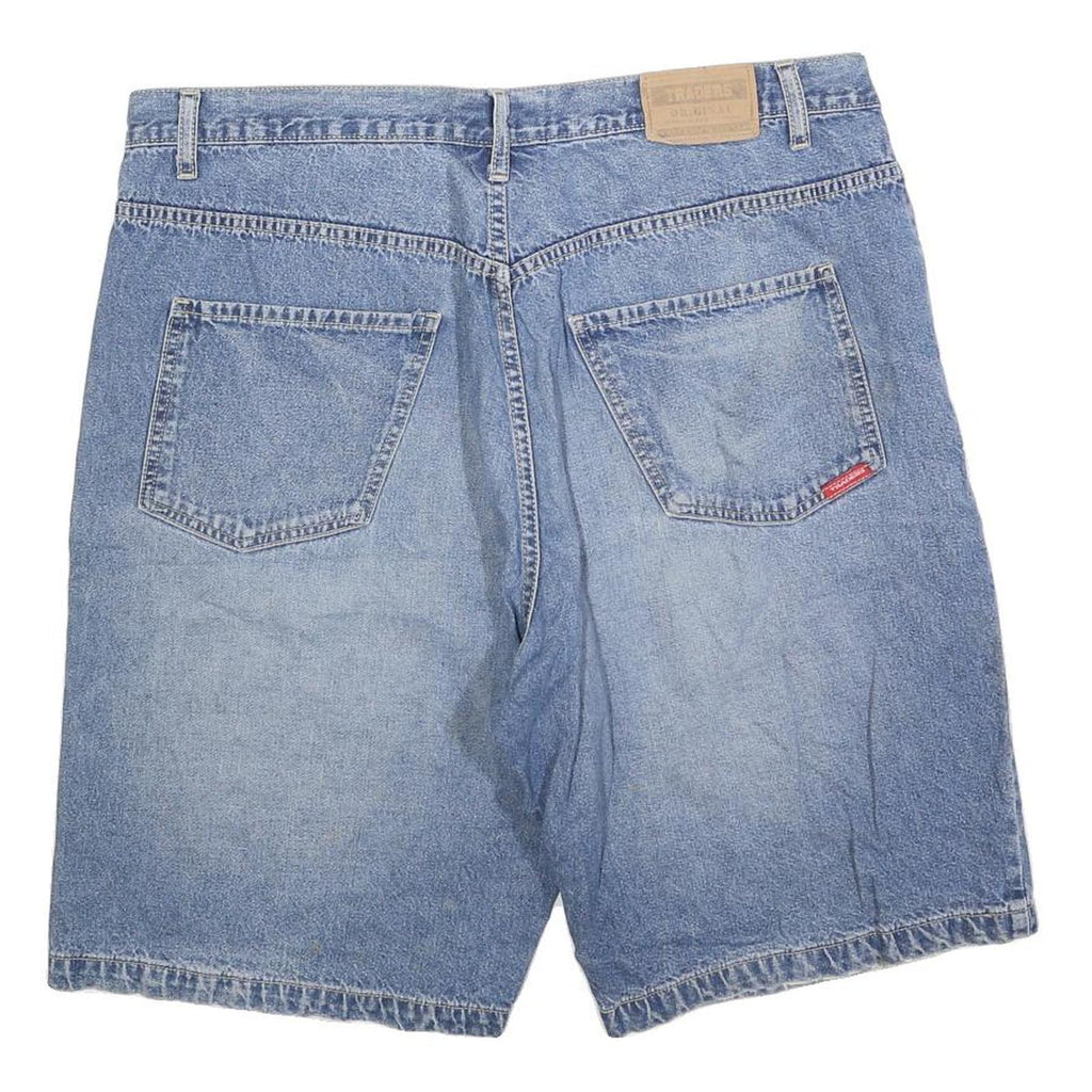 TRADERS Mens Denim Blue Shorts Casual L W36 Comfortable Cotton Blend