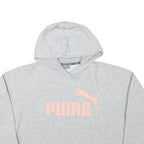 PUMA Womens Grey Hoodie XS Cropped Cotton Blend Pullover Lightweight