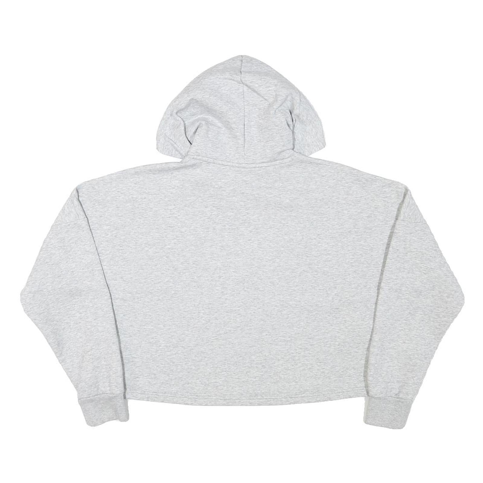 PUMA Womens Grey Hoodie XS Cropped Cotton Blend Pullover Lightweight