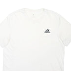 ADIDAS Mens White L Cotton Blend Short Sleeve Crew Neck Logo T-Shirt