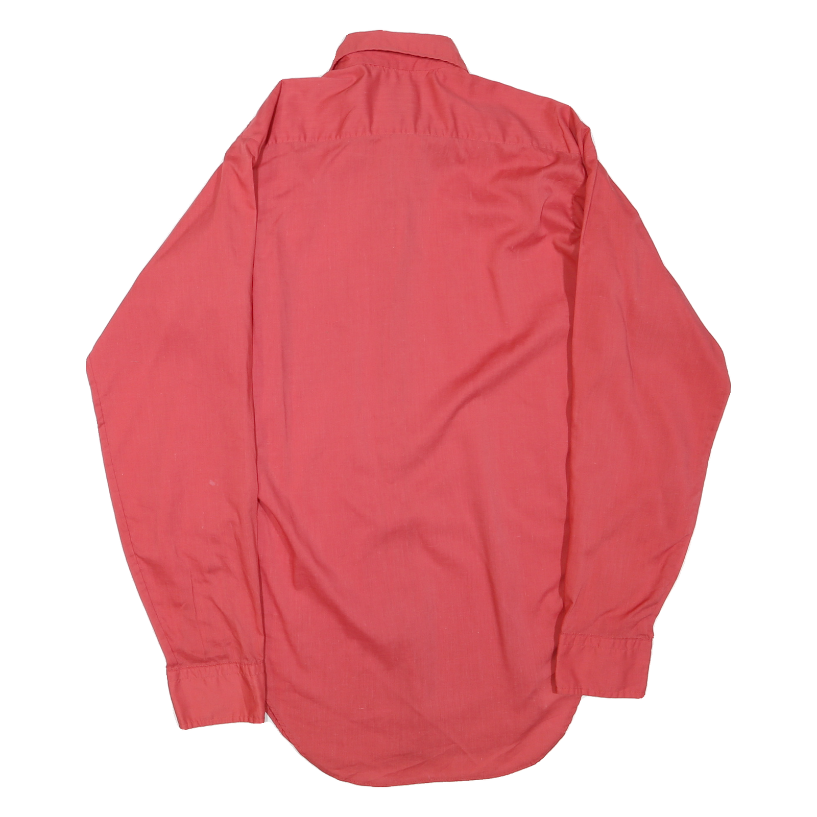 Mens Red Plain Cotton Blend Shirt M Classic Fit Button Collar Long Sleeve