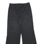 Womens Black Relaxed Wide-Leg Trousers W30 L32 Zip Closure Casual Wear