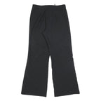 Womens Black Relaxed Wide-Leg Trousers W30 L32 Zip Closure Casual Wear