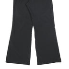 Womens Black Relaxed Wide-Leg Trousers W30 L32 Zip Closure Casual Wear