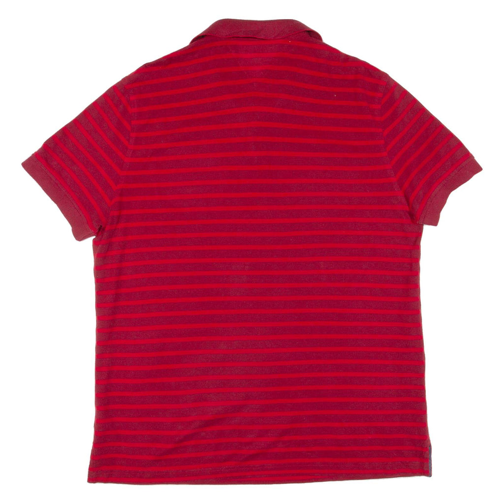 TOMMY HILFIGER Mens Polo Shirt Red Striped L