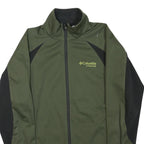 COLUMBIA Mens Green & Black Softshell Jacket S Polyester Blend Zip Outdoor