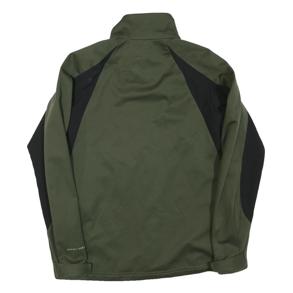 COLUMBIA Mens Green & Black Softshell Jacket S Polyester Blend Zip Outdoor