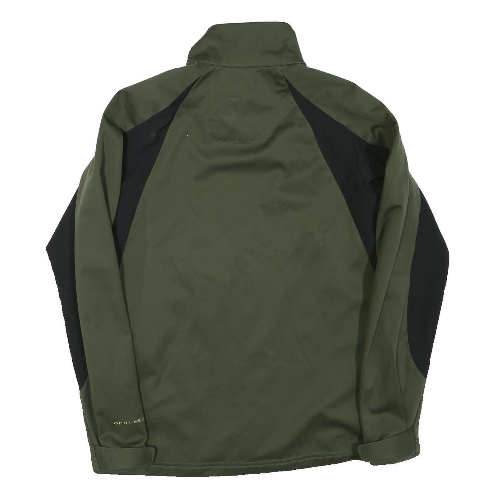 COLUMBIA Mens Green & Black Softshell Jacket S Polyester Blend Zip Outdoor