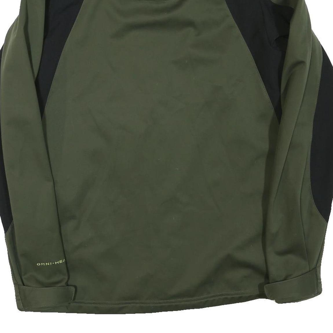 COLUMBIA Mens Green & Black Softshell Jacket S Polyester Blend Zip Outdoor