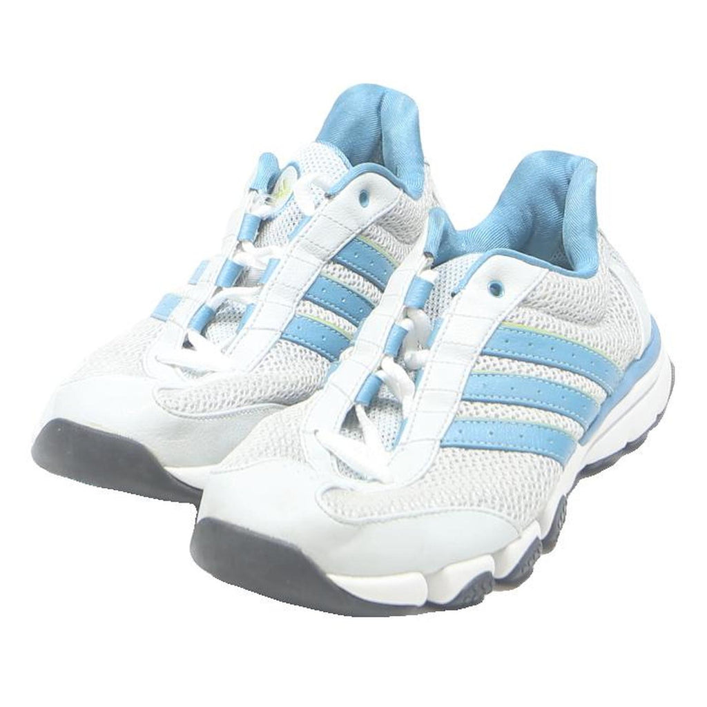 ADIDAS Womens Low Top Trainers White & Light Blue Synthetic UK 7 Lightweight