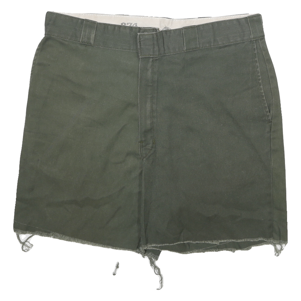 DICKIES Mens Shorts Green Casual Cotton Blend XL W34 Classic Fit Workwear