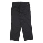 DICKIES Mens Black Loose Straight Trousers W36 L30 Cotton Blend Workwear