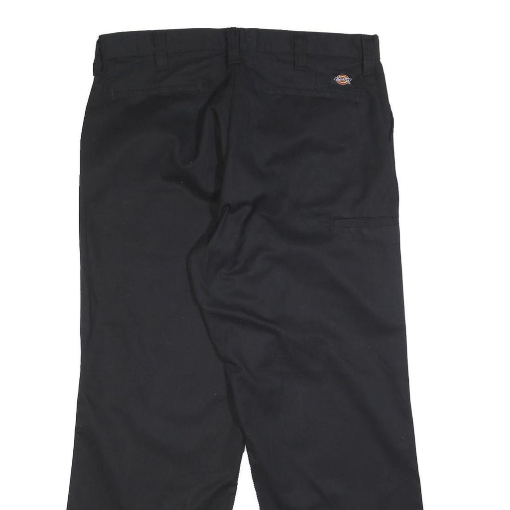DICKIES Mens Black Loose Straight Trousers W36 L30 Cotton Blend Workwear
