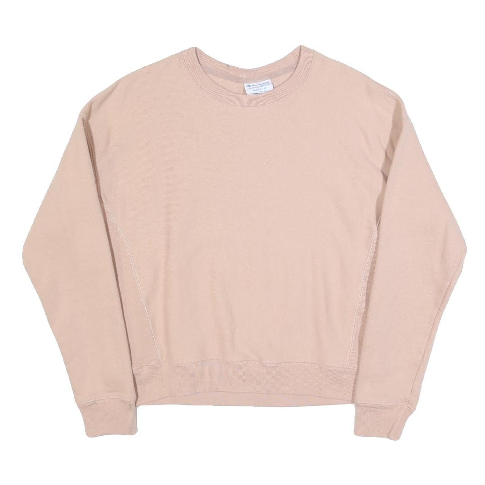 CHAMPION REVERSE WEAVE Womens Beige Crew Neck M Cotton Blend Sweatshirt