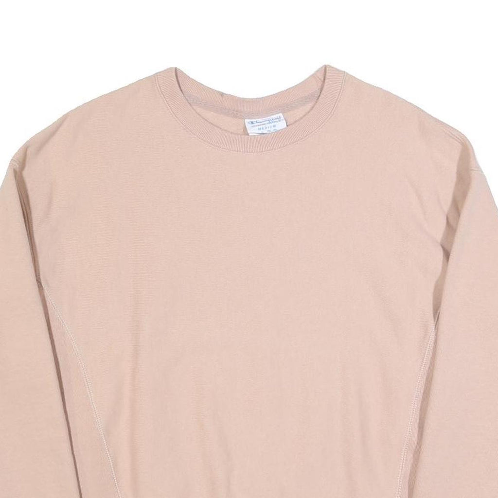 CHAMPION REVERSE WEAVE Womens Beige Crew Neck M Cotton Blend Sweatshirt