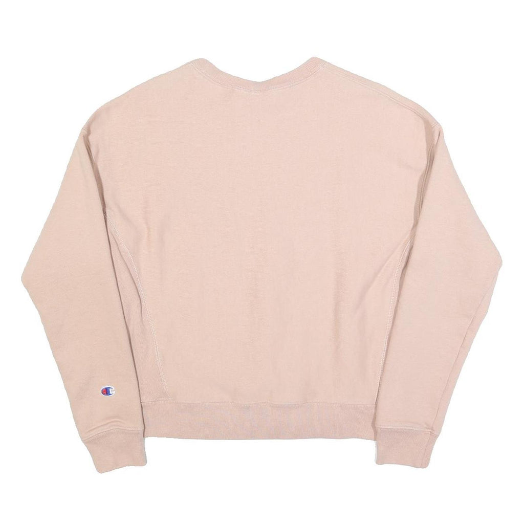 CHAMPION REVERSE WEAVE Womens Beige Crew Neck M Cotton Blend Sweatshirt