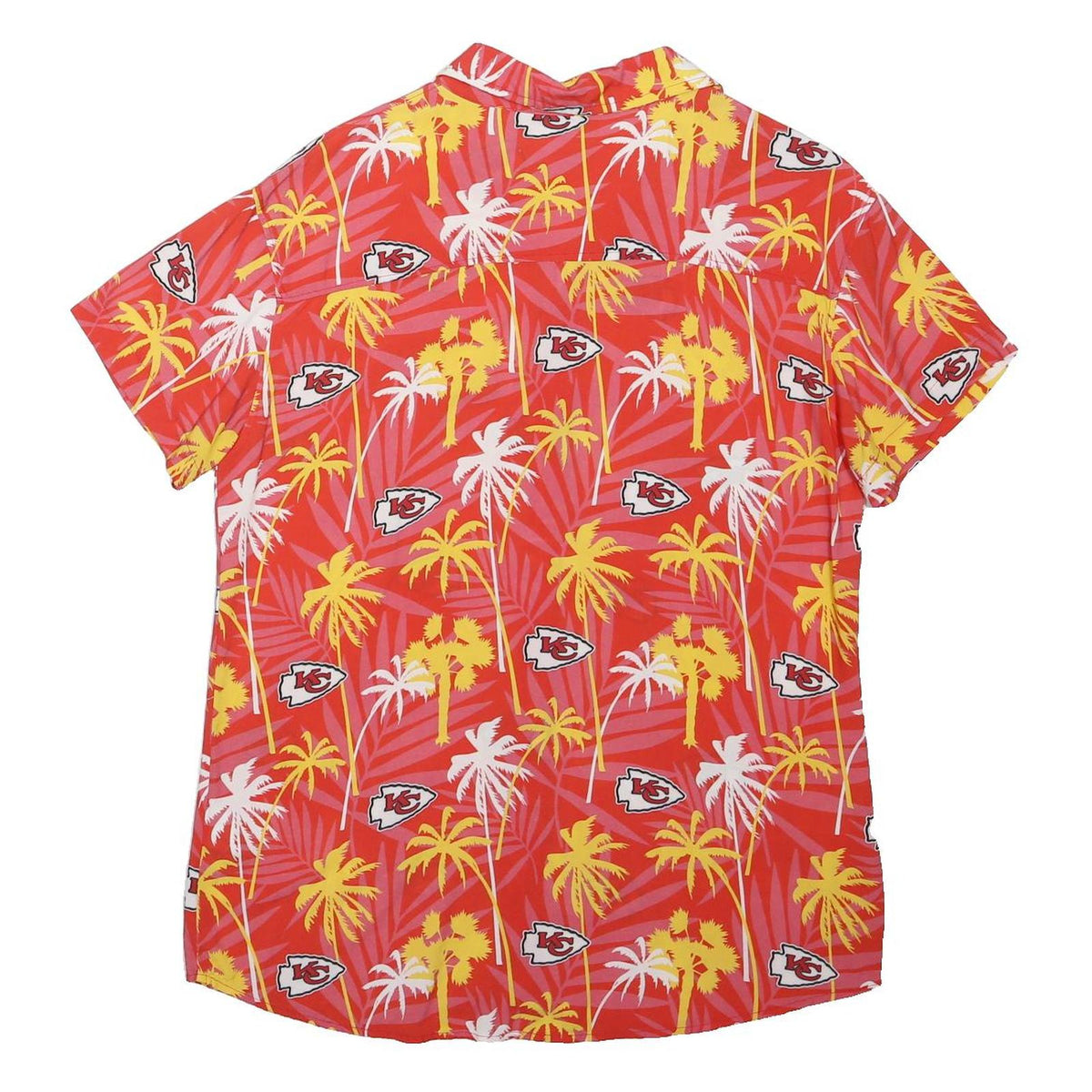 NFL Mens Red & Yellow Kansas City Chiefs Hawaiian Shirt L Summer Casual