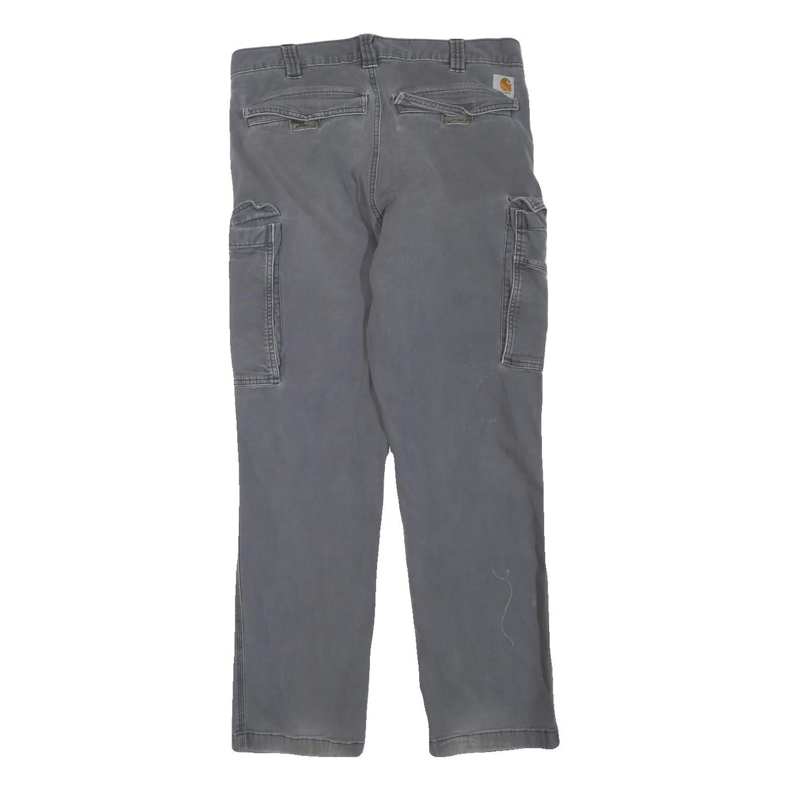 CARHARTT Mens Cotton Blend Grey Casual Regular Fit Cargo Trousers W34 L29