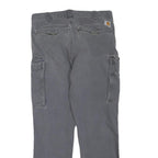 CARHARTT Mens Cotton Blend Grey Casual Regular Fit Cargo Trousers W34 L29
