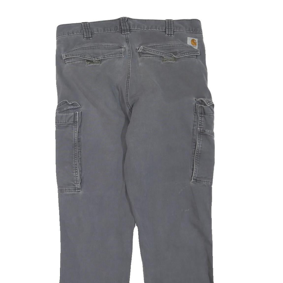 CARHARTT Mens Cotton Blend Grey Casual Regular Fit Cargo Trousers W34 L29